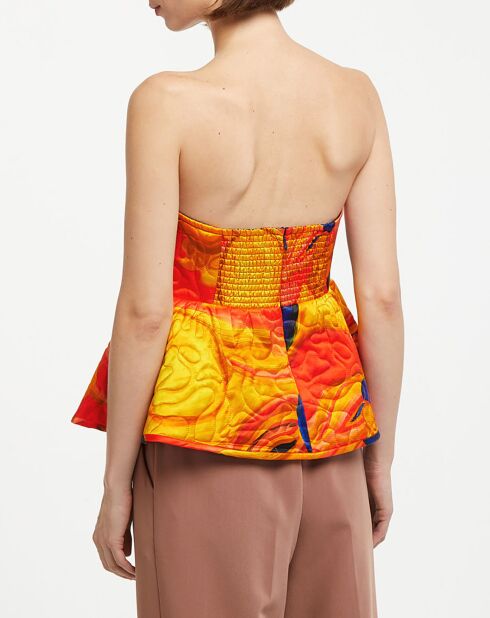 Top en Coton & Soie Emilie orange/jaune