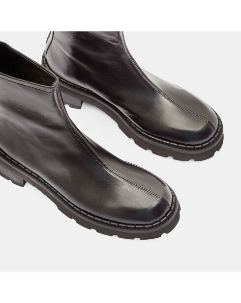 Zwarte leren laarzen van Alister met hak van 6 cm RECOCHE GL OFF