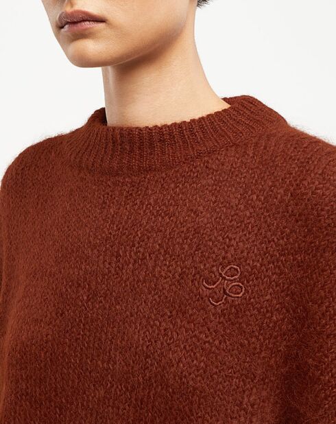 Pull en Alpaga & Laine mélangés Toni marron foncé