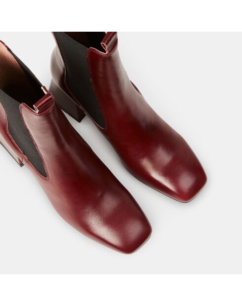 Chelsea Boots en Cuir marron - Talon 7 cm