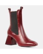 Bottines en Cuir marron - Talon 7 cm