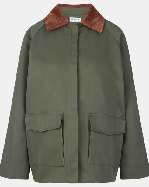 Chasse Kinga parka van kaki wolmix
