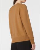 Pull 100% Cachemire col rond Zabri camel