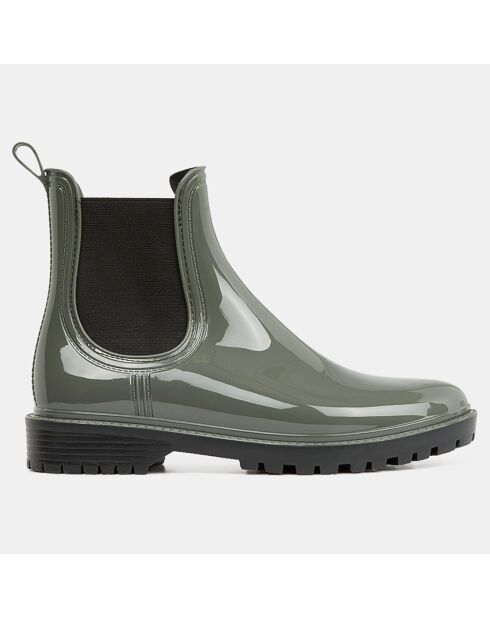 Boots de pluie vert kaki - Talon 4 cm