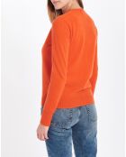 Cardigan 100% Cachemire Zacao orange