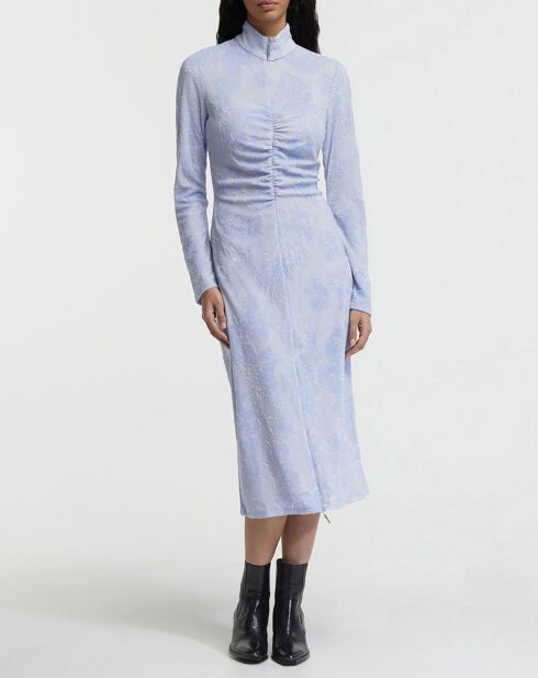 Robe Freya Floral Relief Jersey bleu/blanc