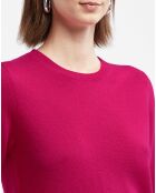 Pull 100% Cachemire manches courtes Difi rose fushia