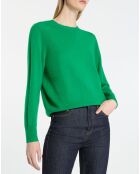 Pull 100% Cachemire col rond Zabri vert emeraude