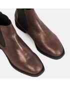 Chelsea boots en Cuir métallisé bronze