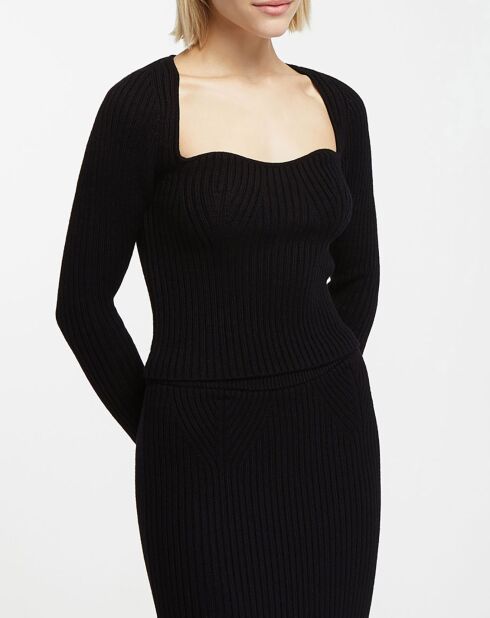 Pull en Laine mélangée Bustier noir