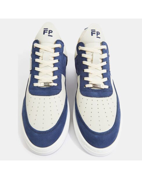 Baskets en Cuir Low Top Game blanc/bleu