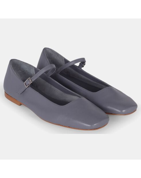 Ballerines en Cuir Julietta gris/bleu