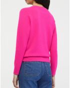 Pull 100% Cachemire Col V Zocon  rose fushia