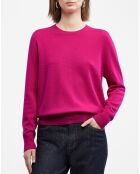 Pull 100% Cachemire col rond Zabri rose fushia