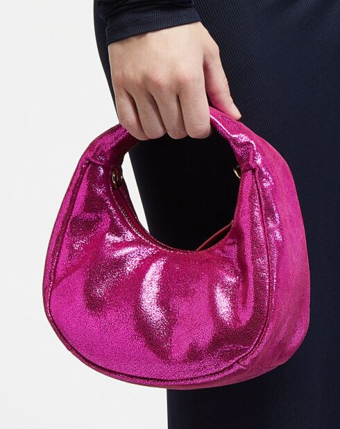 Sac à main en Cuir Mini Rudy fuchsia - 18x21x8.5 cm