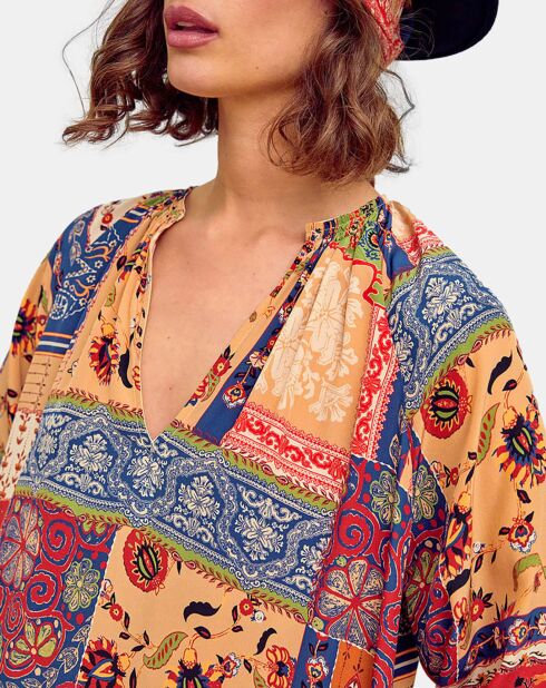 Robe 100% Soie Lela multicolore
