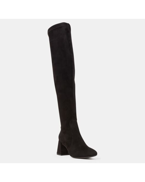 Bottes en Cuir stretch noires - Talon 7 cm