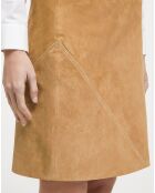 Jupe en Velours de Cuir Kind camel