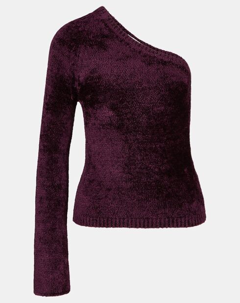 Pull Chenille One Shoulder bordeaux