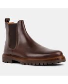 Chelsea boots en Cuir Fargo marron foncé