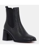 Bottines en Cuir grainé noires - Talon 6 cm