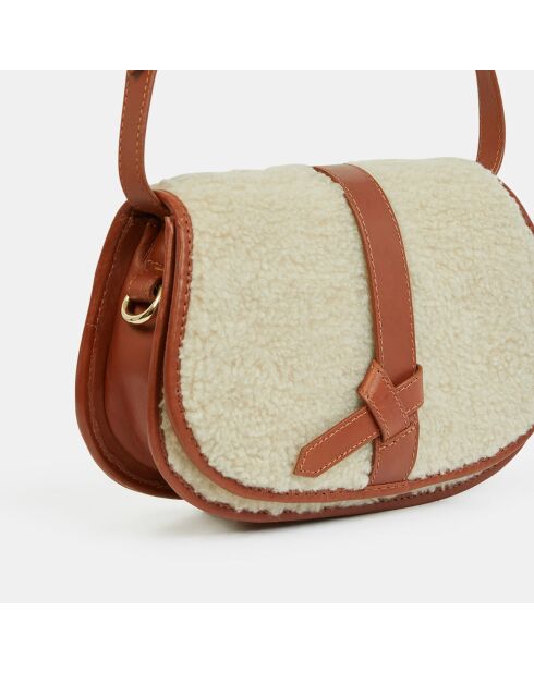 Sac Sedro Shearling Bicolore écru - 17x23x5 cm