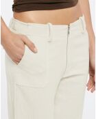 Pantalon Mama taille basse écru