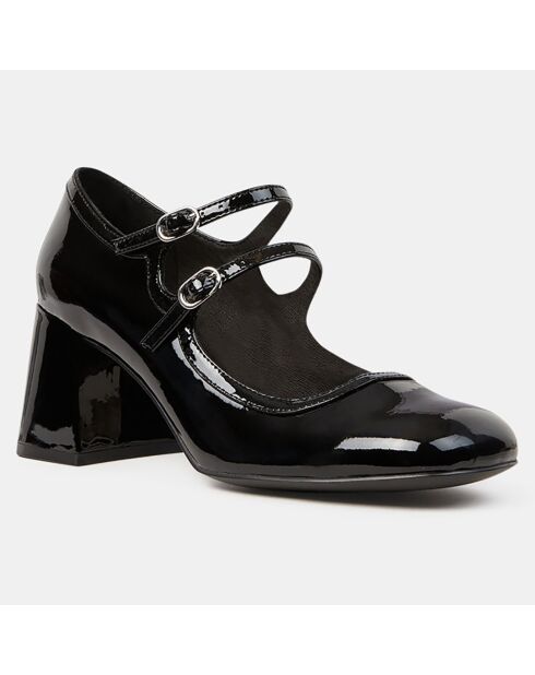 Babies en Cuir verni noires - Talon 7 cm