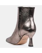 Bottines en Cuir bout pointu bronze - Talon 7 cm