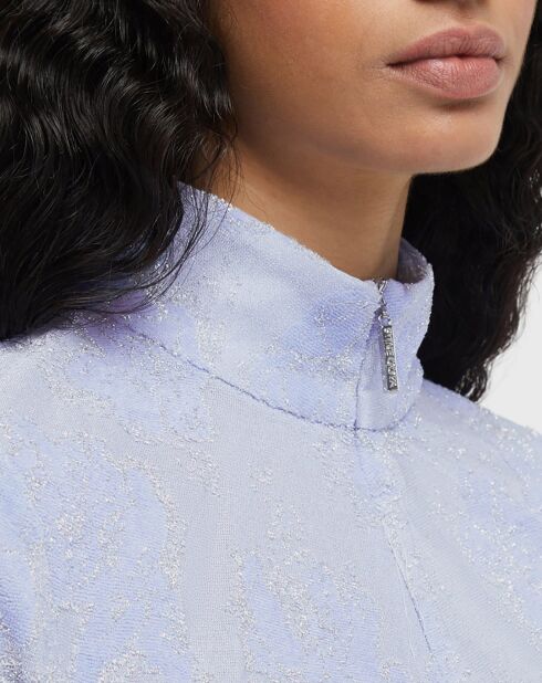 Top Valentine Floral Relief Jersey bleu/blanc
