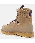 Boots en Velours de Cuir Everest beiges