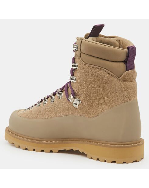 Boots en Velours de Cuir Everest beiges