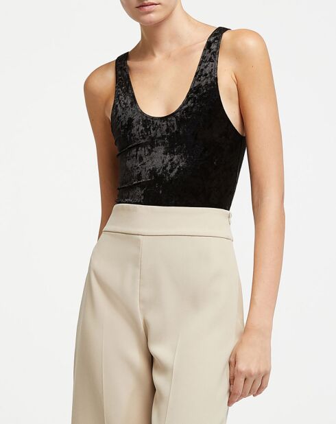 Body Moir' Stretch en Velours noir
