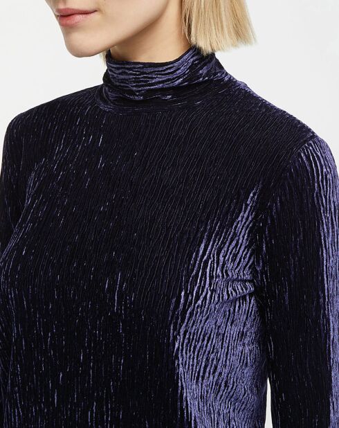 Pull Crush en Velours Turtleneck bleu nuit