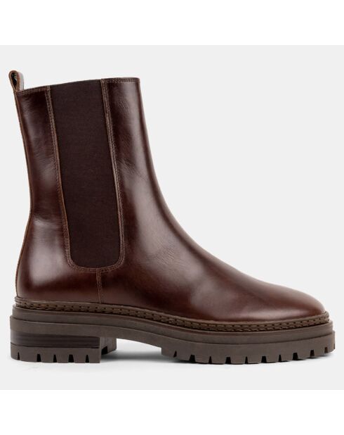 Chelsea boots en Cuir Clover marron foncé