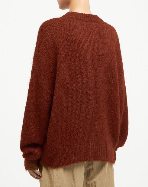 Pull en Alpaga & Laine mélangés Toni marron foncé