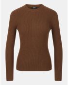 Pull en Laine & Cachemire Tasha col rond marron foncé