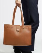 Cabas en Cuir en Cuir New Liam camel - 28x38x11 cm