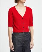 Cardigan en Laine & Cachemire Court Venus rouge