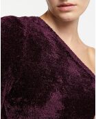 Pull Chenille One Shoulder bordeaux