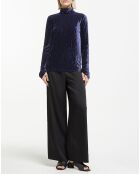 Pull Crush en Velours Turtleneck bleu nuit
