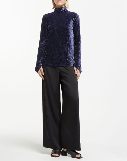 Pull Crush en Velours Turtleneck bleu nuit