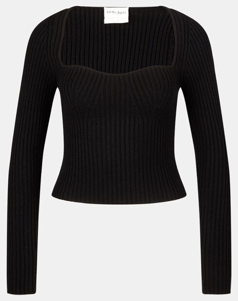 Pull en Laine mélangée Bustier noir