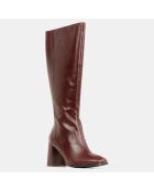 Bottes en Cuir Indie camel - Talon 8 cm