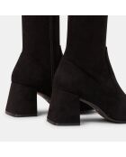 Bottes en Cuir stretch noires - Talon 7 cm