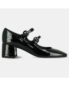 Babies en Cuir verni Delou noires - Talon 5 cm