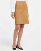 Jupe en Velours de Cuir Kind camel