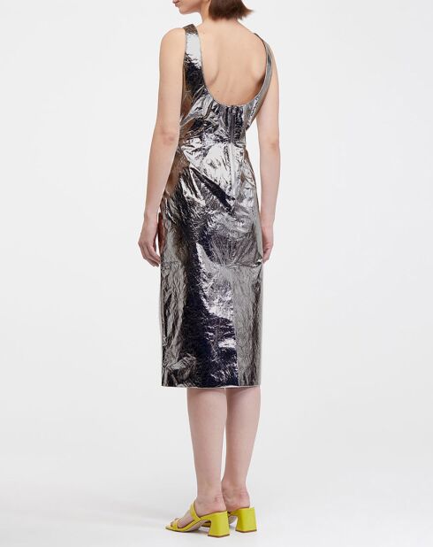 Robe Louise Crinkled Silv argentée