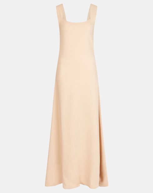 Robe longue Stretch Crepe Cady nude