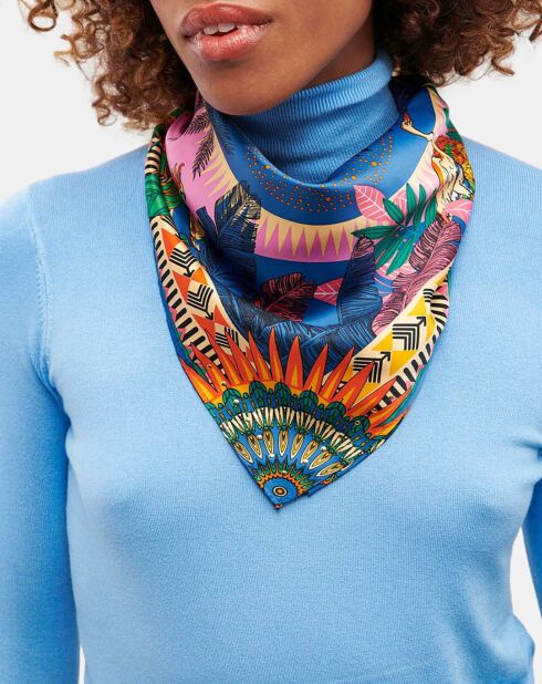 Foulard Plume multicolore  50x50 cm